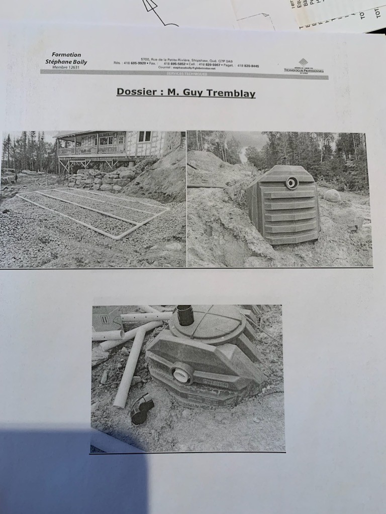 Fosse septique — installation 2020 — Lac Kénogami (secteur Larouche)